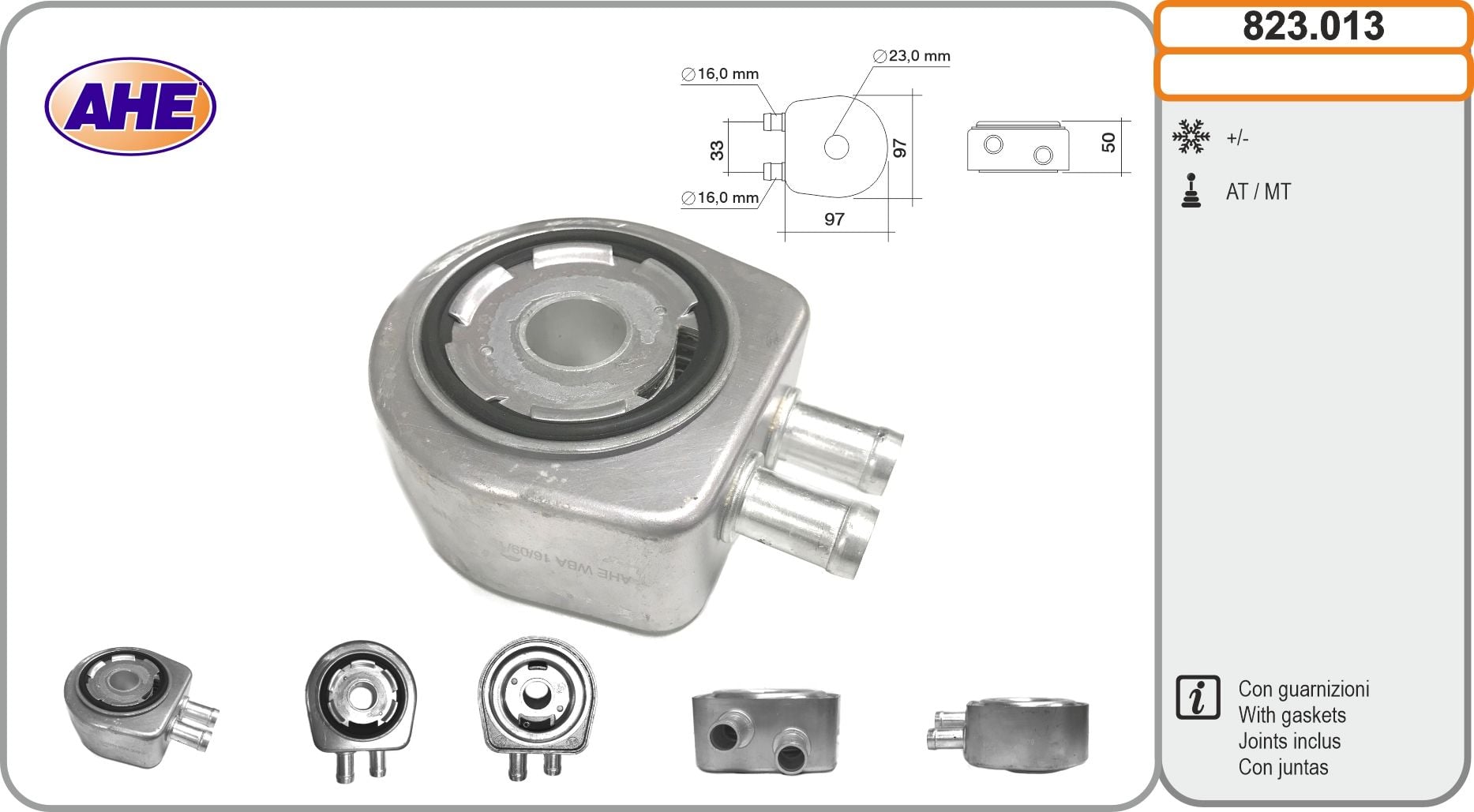 Radiador de aceite, aceite motor AHE ref. 823.013