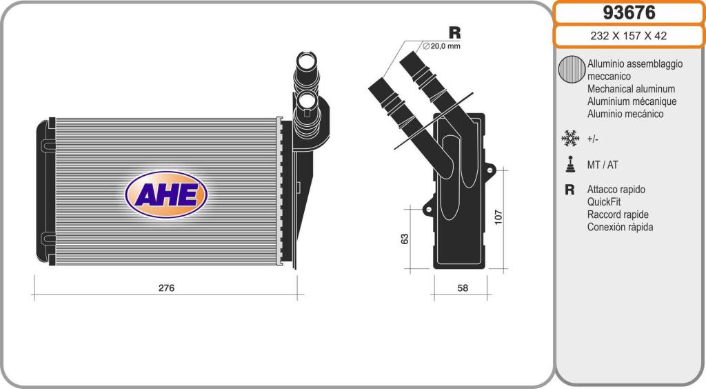 Radiateur de chauffage AHE ref. 93676
