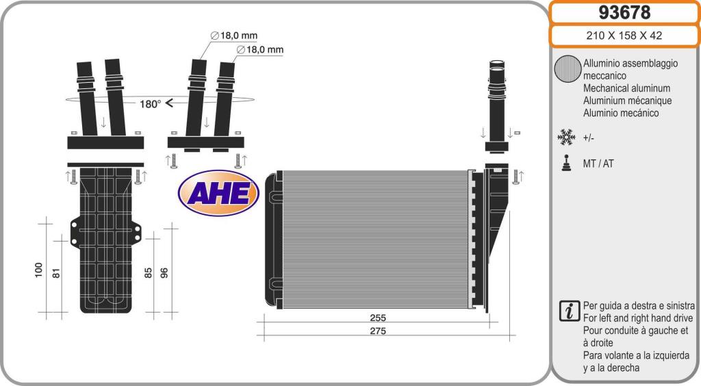 Radiateur de chauffage AHE ref. 93678