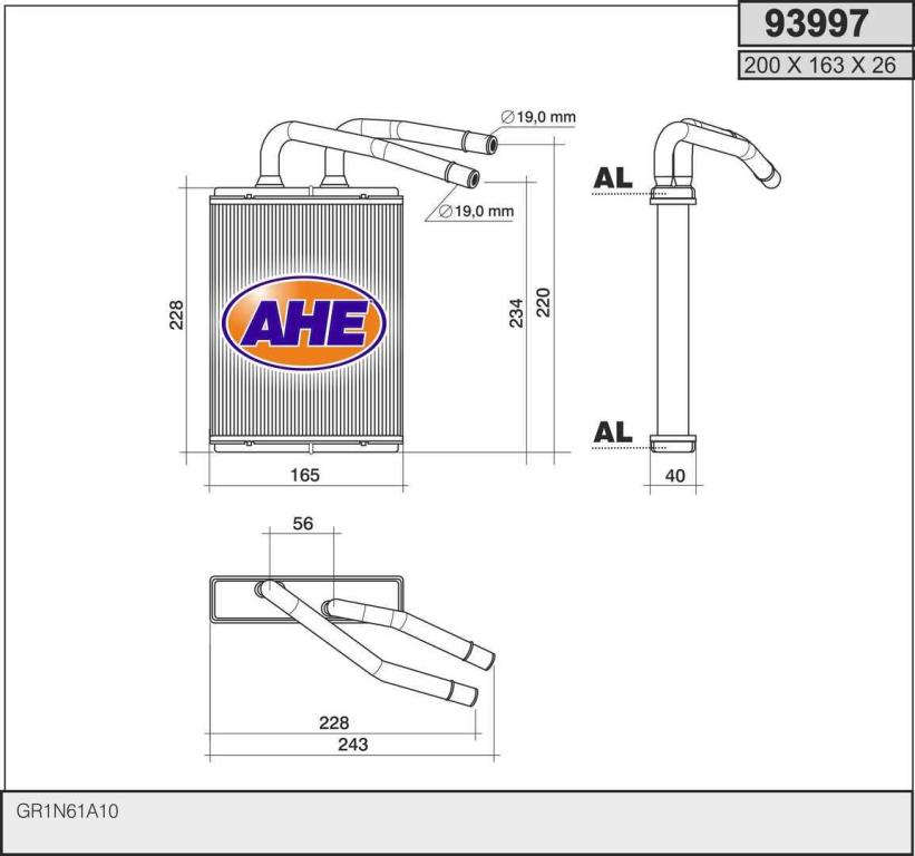 Radiateur de chauffage AHE ref. 93997