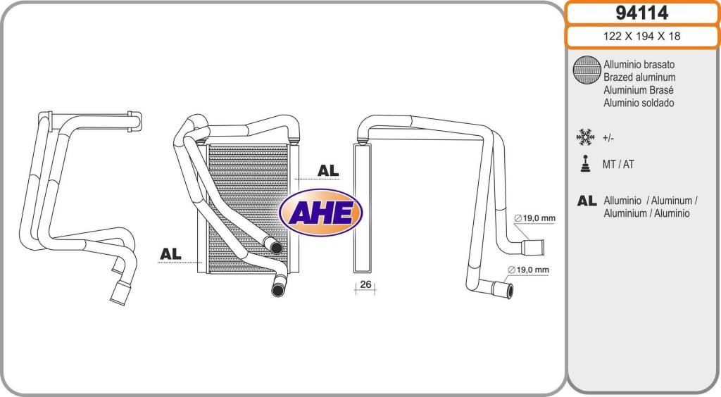 Radiador de calefacción AHE ref. 94114