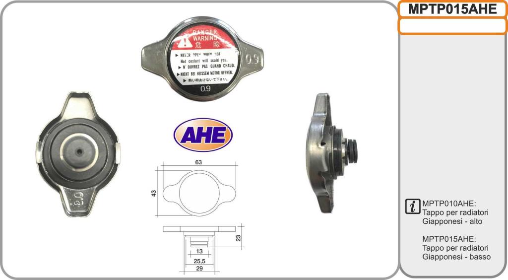 Bouchon de radiateur AHE ref. MPTP015AHE
