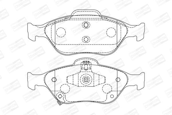 Jeu de 4 plaquettes de frein CHAMPION ref. 572576CH