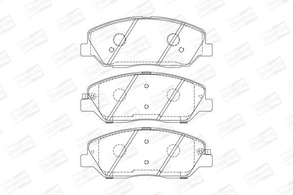 Jeu de 4 plaquettes de frein CHAMPION  ref. 572607CH