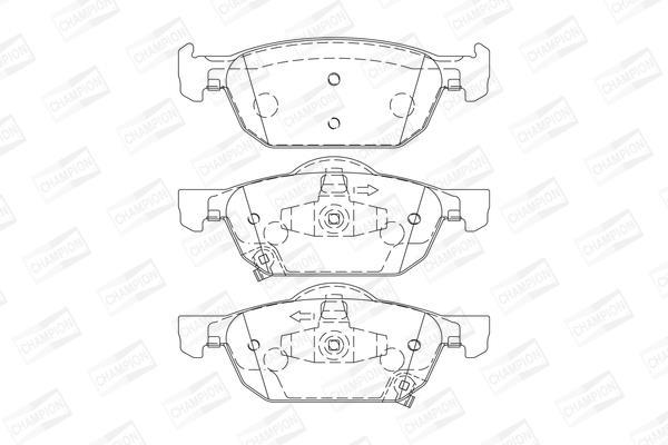 Jeu de 4 plaquettes de frein CHAMPION  ref. 572624CH