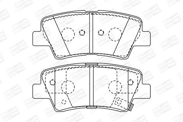 Jeu de 4 plaquettes de frein CHAMPION ref. 572629CH
