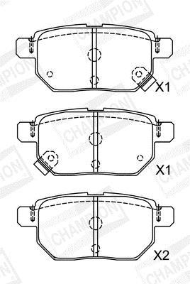 Jeu de 4 plaquettes de frein CHAMPION  ref. 572632CH