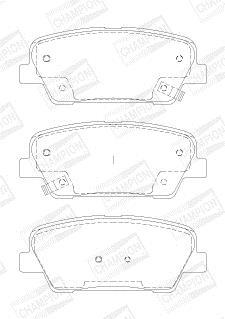 Jeu de 4 plaquettes de frein CHAMPION  ref. 572639CH