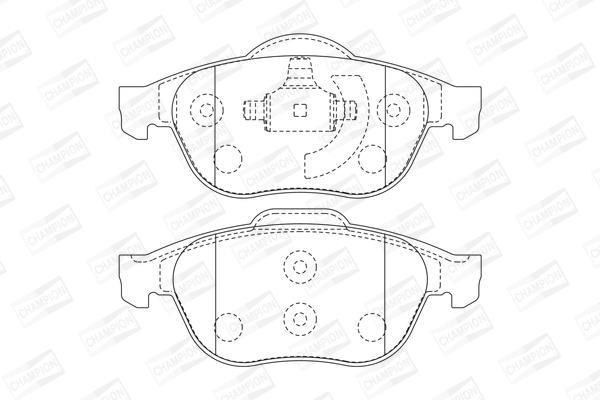Jeu de 4 plaquettes de frein CHAMPION  ref. 573017CH