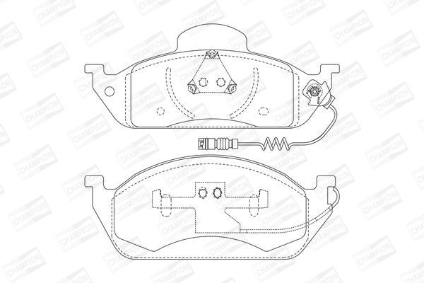 Jeu de 4 plaquettes de frein CHAMPION  ref. 573034CH