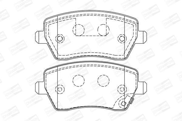Jeu de 4 plaquettes de frein CHAMPION ref. 573255CH