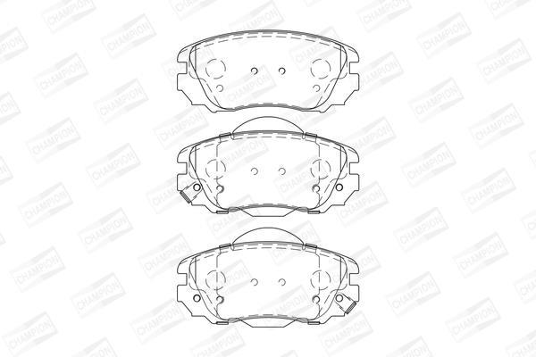 Jeu de 4 plaquettes de frein CHAMPION  ref. 573269CH