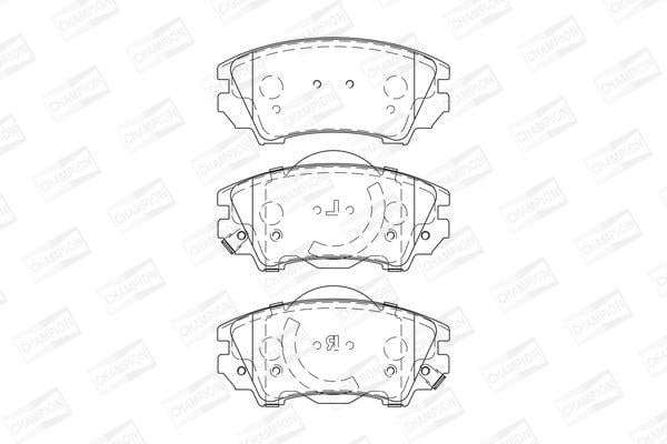Jeu de 4 plaquettes de frein CHAMPION  ref. 573270CH