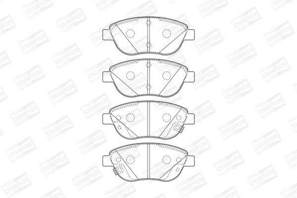 Jeu de 4 plaquettes de frein CHAMPION ref. 573446CH