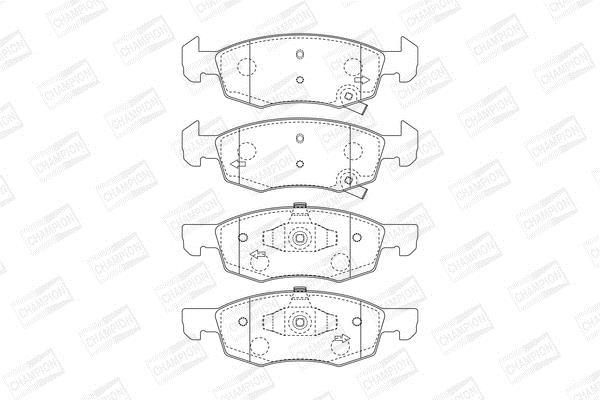 Jeu de 4 plaquettes de frein CHAMPION  ref. 573672CH