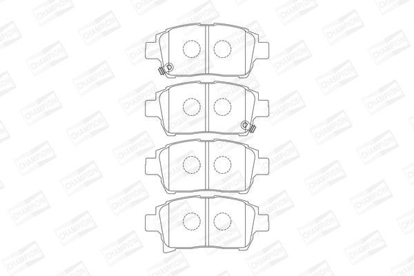 Jeu de 4 plaquettes de frein CHAMPION ref. 573737CH