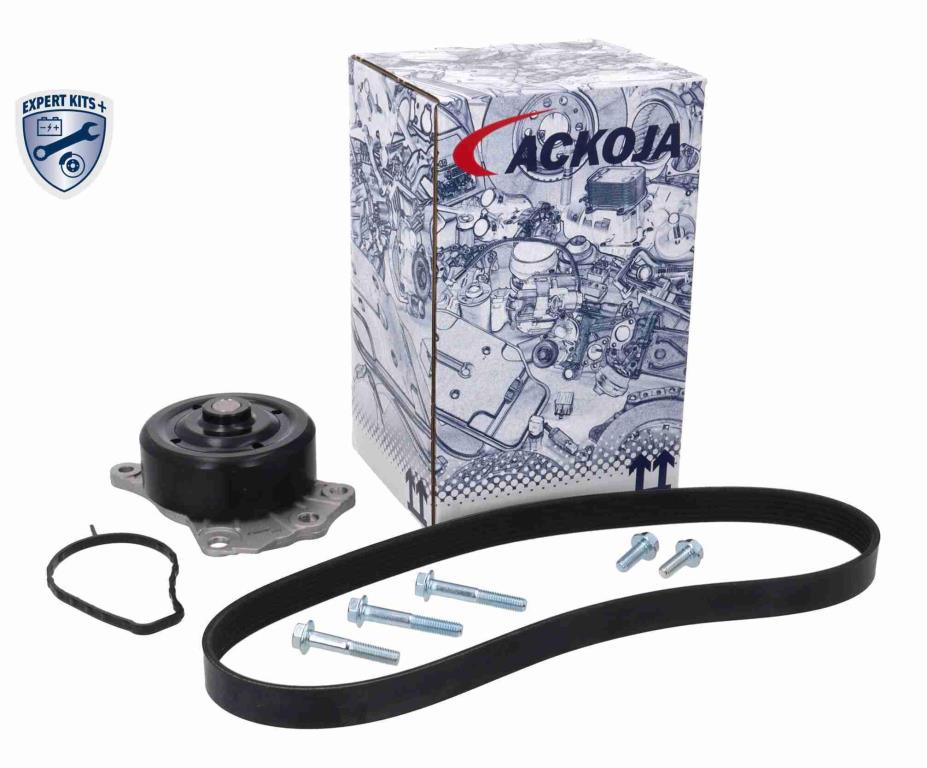 Bomba de agua + kit de correa poli V (Bomba de agua +  kit correas de accesorios) ACKOJA ref. A70-0680