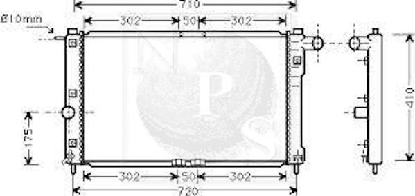 Radiateur moteur (Radiateur de refroidissement) NIPPON PIECES SERVICES ref. D156O14