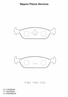 Jeu de 4 plaquettes de frein NIPPON PIECES SERVICES ref. D361U00