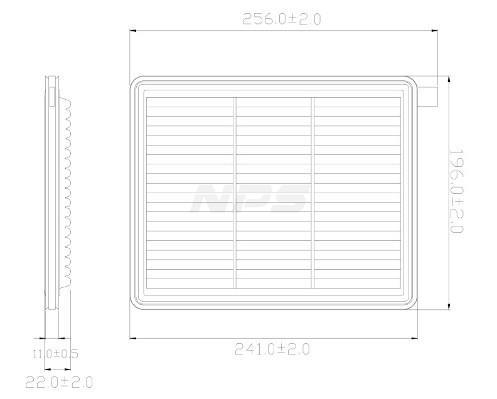 Filtro de aire (de coche) NIPPON PIECES SERVICES H132I65