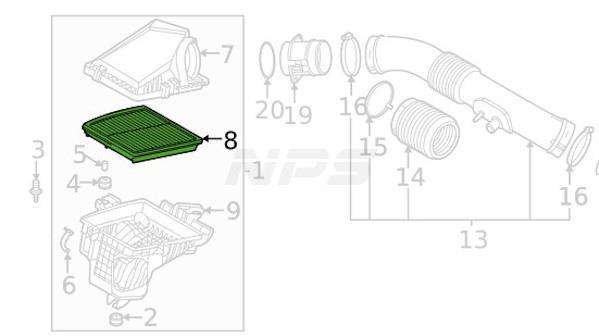 Filtre à air NIPPON PIECES SERVICES ref. H132I66