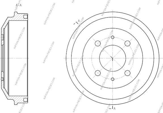 Tambour de frein NIPPON PIECES SERVICES ref. H340I05