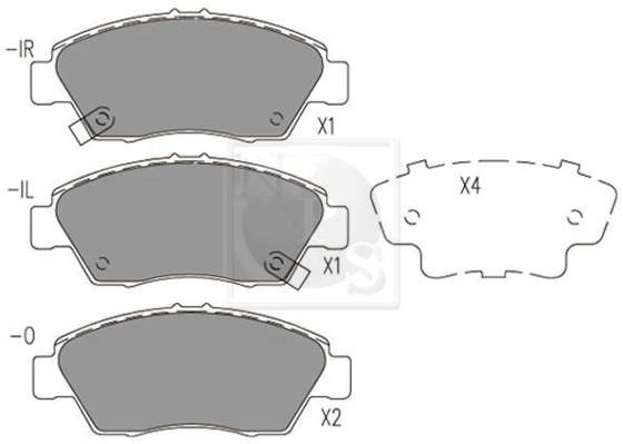 Jeu de 4 plaquettes de frein NIPPON PIECES SERVICES ref. H360A55