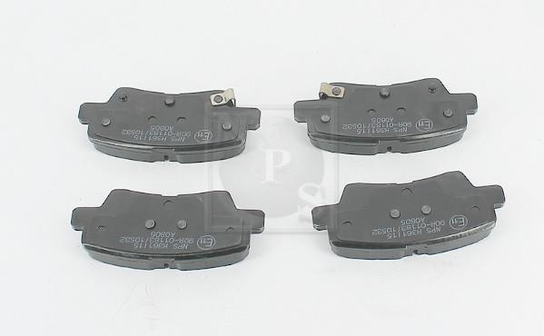 Jeu de 4 plaquettes de frein NIPPON PIECES SERVICES ref. H361I15