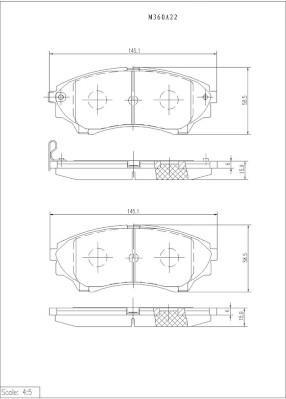 Jeu de 4 plaquettes de frein NIPPON PIECES SERVICES ref. M360A22