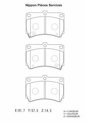 Jeu de 4 plaquettes de frein NIPPON PIECES SERVICES ref. M360A36