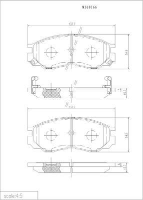 Jeu de 4 plaquettes de frein NIPPON PIECES SERVICES M360I66