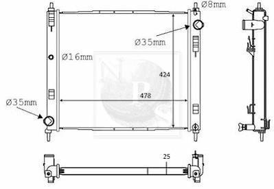 Radiateur moteur (Radiateur de refroidissement) NIPPON PIECES SERVICES ref. N156N124