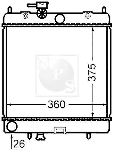 Radiateur moteur (Radiateur de refroidissement) NIPPON PIECES SERVICES ref. N156N52