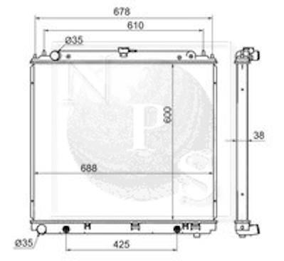 Radiateur moteur (Radiateur de refroidissement) NIPPON PIECES SERVICES ref. N156N99