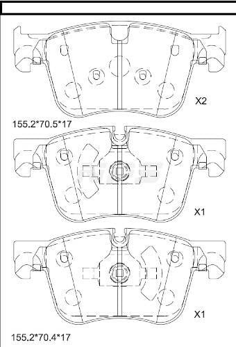 Jeu de 4 plaquettes de frein NIPPON PIECES SERVICES ref. P360A11