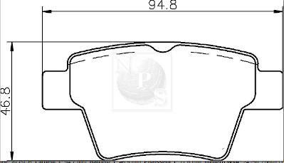 Jeu de 4 plaquettes de frein NIPPON PIECES SERVICES ref. P361A05