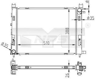 Radiateur moteur (Radiateur de refroidissement) NIPPON PIECES SERVICES ref. R156T01