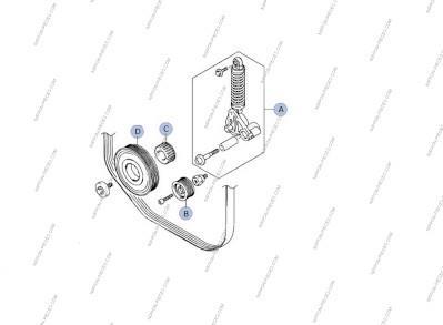 Polea tensora, correa auxiliar servicios NIPPON PIECES SERVICES ref. S110I05
