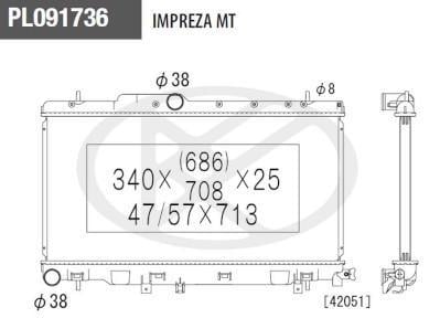 Radiateur moteur (Radiateur de refroidissement) NIPPON PIECES SERVICES ref. S156U16