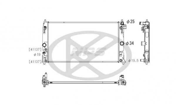 Radiateur moteur (Radiateur de refroidissement) NIPPON PIECES SERVICES ref. T156A196