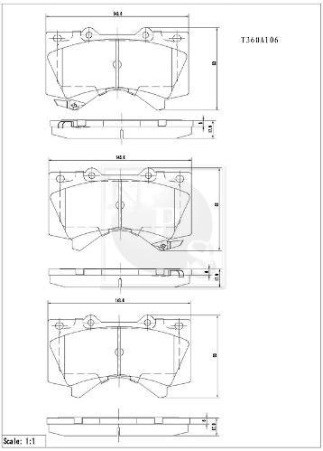 Jeu de 4 plaquettes de frein NIPPON PIECES SERVICES T360A106