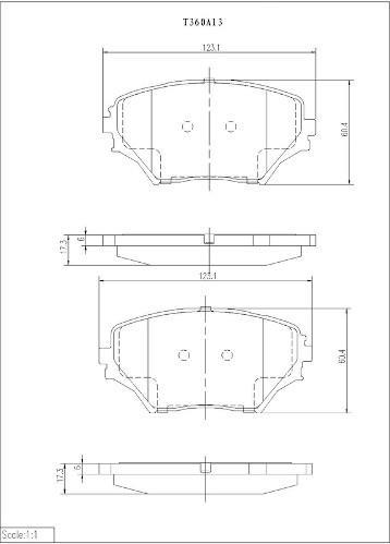Jeu de 4 plaquettes de frein NIPPON PIECES SERVICES ref. T360A13