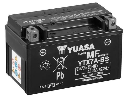 Batterie moto (Batterie 2 roues) YUASA ref. YTX7A-BS