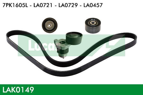 Kit de courroie d'accessoire (Courroie d’alternateur) LUCAS ref. LAK0149