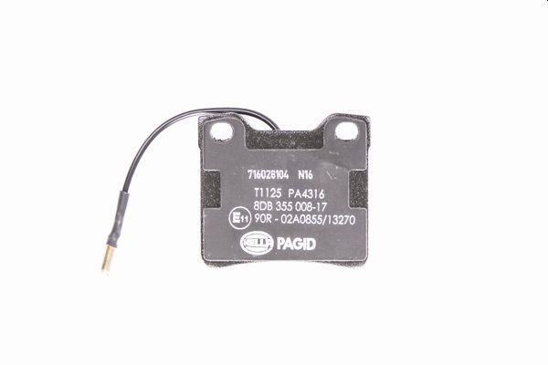 Jeu de 4 plaquettes de frein HELLA PAGID 8DB 355 008-171