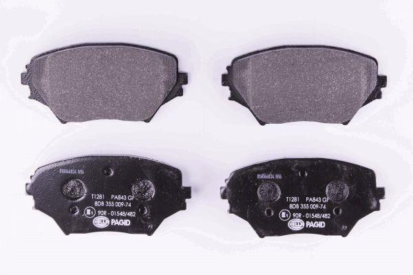 Jeu de 4 plaquettes de frein HELLA PAGID 8DB 355 009-741