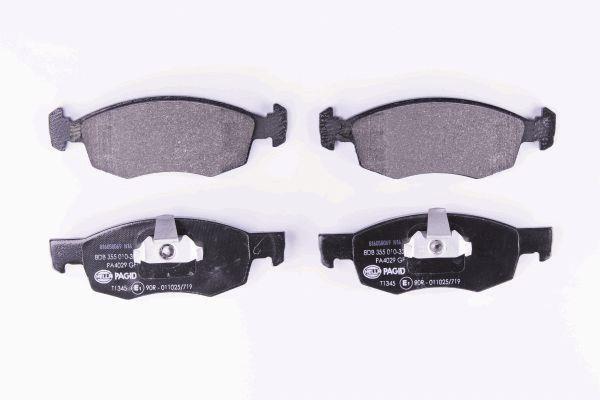 Jeu de 4 plaquettes de frein HELLA PAGID 8DB 355 010-321