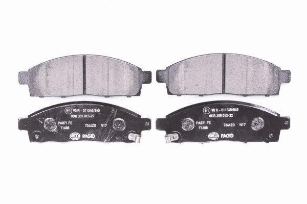 Jeu de 4 plaquettes de frein HELLA PAGID 8DB 355 013-221