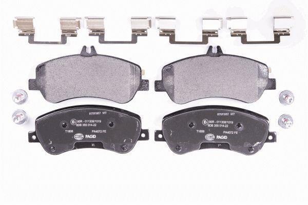 Jeu de 4 plaquettes de frein HELLA PAGID 8DB 355 014-221