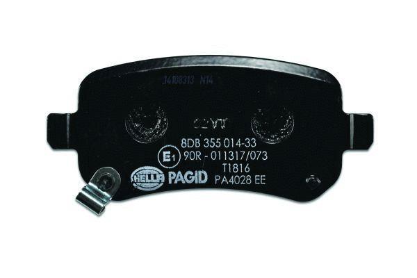 Jeu de 4 plaquettes de frein HELLA PAGID 8DB 355 014-331